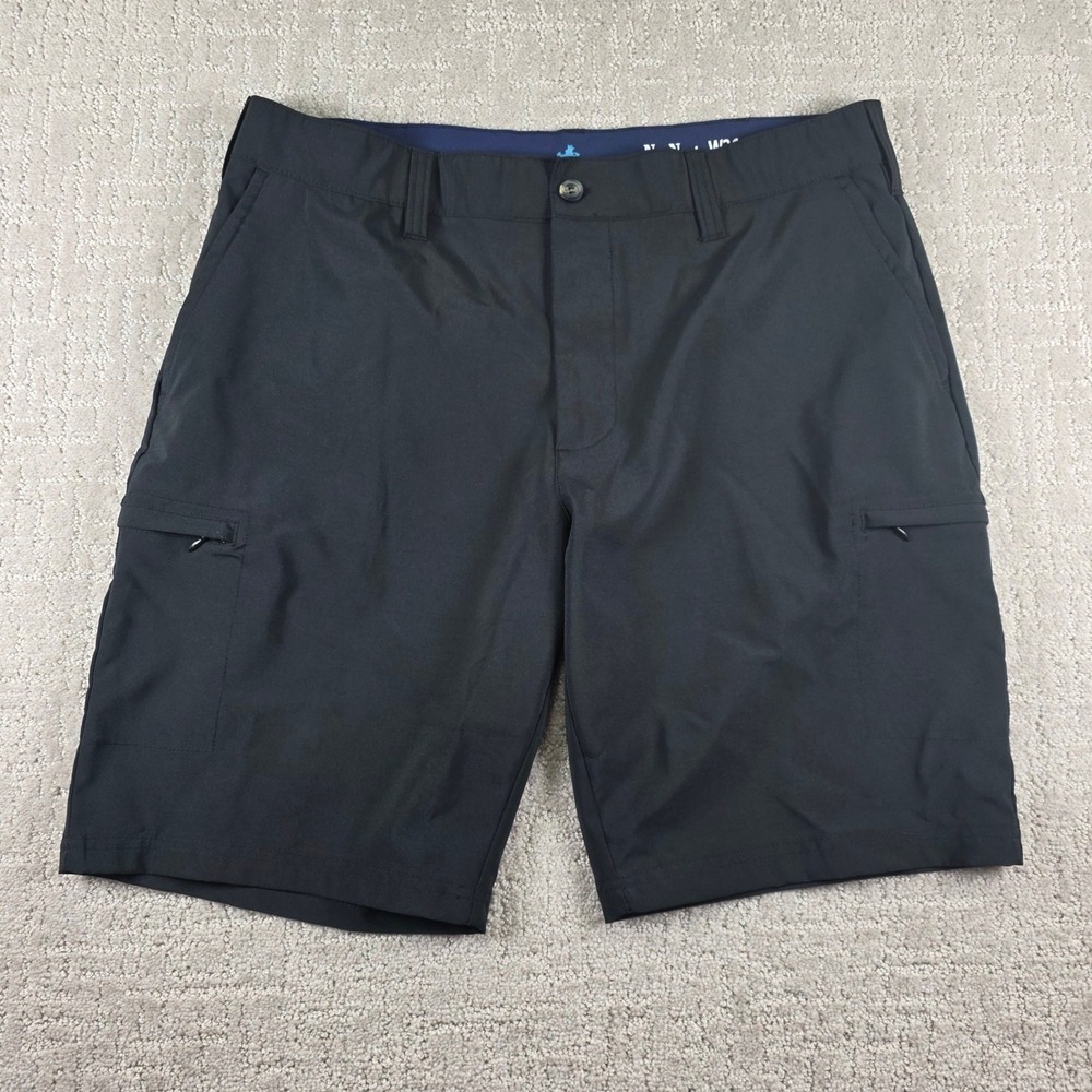 Nat Nast Mens Black Performance Cargo Shorts Size 36 Stretch Golf Flat Front